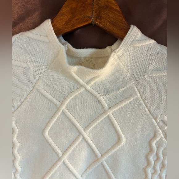 Cyrus of New York Cream mock neck chunky cable knit pullover sweater size XL - Picture 2 of 16